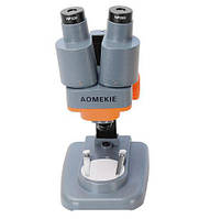 Микроскоп бинокулярный стереоскопический с подсветкой AOmekie 40X