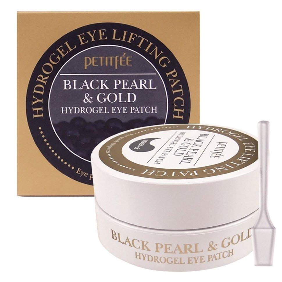 PETITFEE Black Pearl & Gold Hydrogel Eye Patch Гідрогелеві патчі для очей з золотом і чорним перлами 60шт