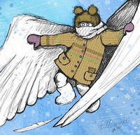 Почтовая открытка "Зимний ангел хранитель"
