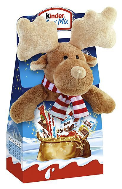 Новогодний набор сладостей Kinder Maxi Mix c мягкой игрушкой (олень), 133 гр. - фото 1 - id-p611529693