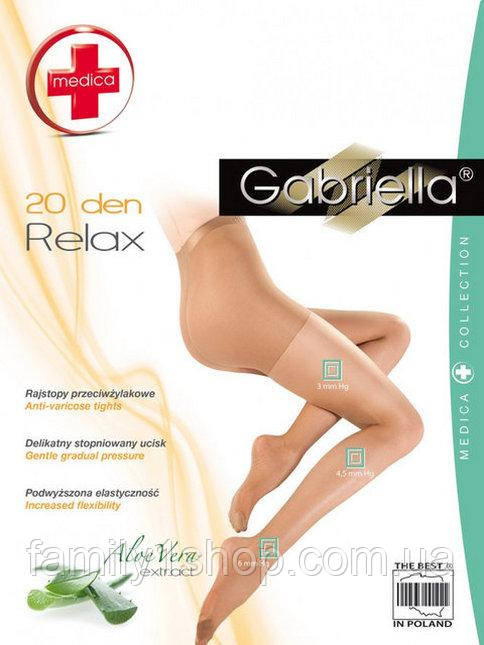 Женские корректирующие колготки Gabriella Medica Relax 20 . - фото 1 - id-p611529186