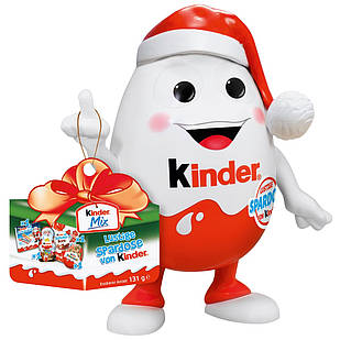 Новорічний Kinderino Kinder mix набір солодощів, іграшка - скарбничка, 131 грам