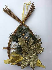 Вінок різдвяний 35 см бантик!