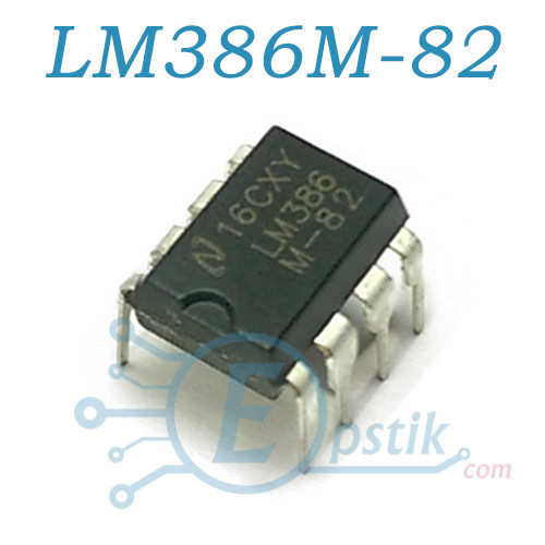 LM386M-82, підсилювач звукової потужності, AB, 1 канал, 325 мВт, 4В до 12В, DIP8