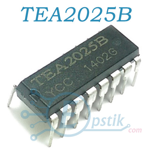 TEA2025B аудіо підсилювач 2х2.3Вт 3-15В DIP16