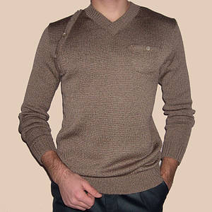 Чоловічий светр в'язаний бронзового кольору машинної в'язки