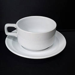 Чашка біла чайна 280 мл із блюдцем HR1328