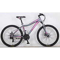 Подростковый горный велосипед CROSSER SWEET 24" Серый/Розовый