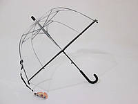 Детский зонт прозрачный зонт с черной окантовкой куполообразный 5-10 лет