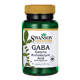 Swanson GABA підвищує гормон росту та тестостерон гама-аміномасляна кислота ГАМК для мозку 250мг 60 капсул, фото 4