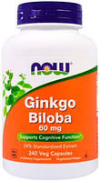 Ginkgo Biloba 60 мг NOW, 240 капсул