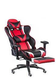 Ігрове крісло ExtremeRace пластик механізм Tilt артшкіра чорна з червоними вставками (Special4You-ТМ)