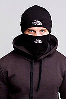 Чорна шапка the north face логотип вишивка