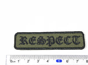 Нашивка планка Respect колір болотний 72x21 мм, фото 3