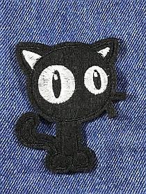 Нашивка чорний котик 65х78мм