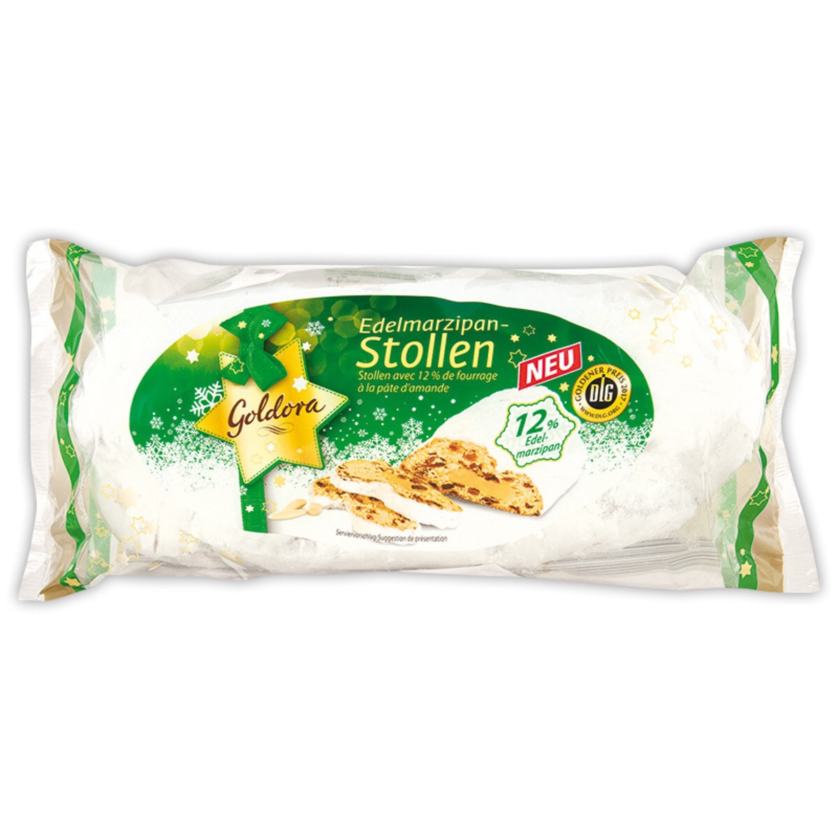 Різдвяний Stollen Goldora Edelmarzipan з марципаном, 1 кг
