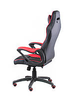 Ігрове крісло Nero пластик механізм Anyfix артшкіра чорна з червоними вставками (Special4You-ТМ), фото 2