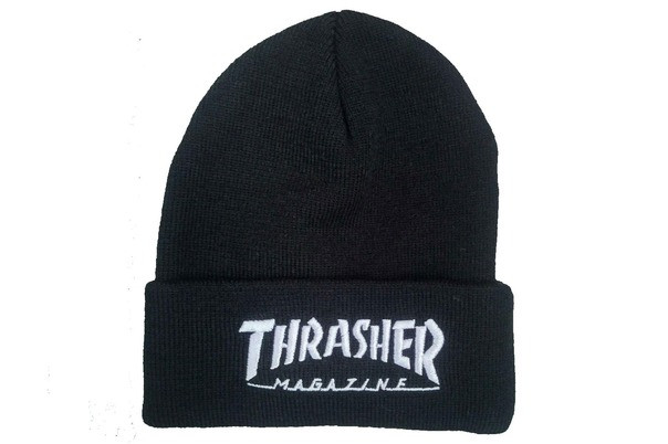 Зимова шапка Thrasher чорна унісекс з підворотом