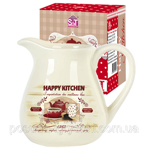 2234-11 Глечик "Happy Kitchen" (об'єм-1л, висота-14см)., фото 1