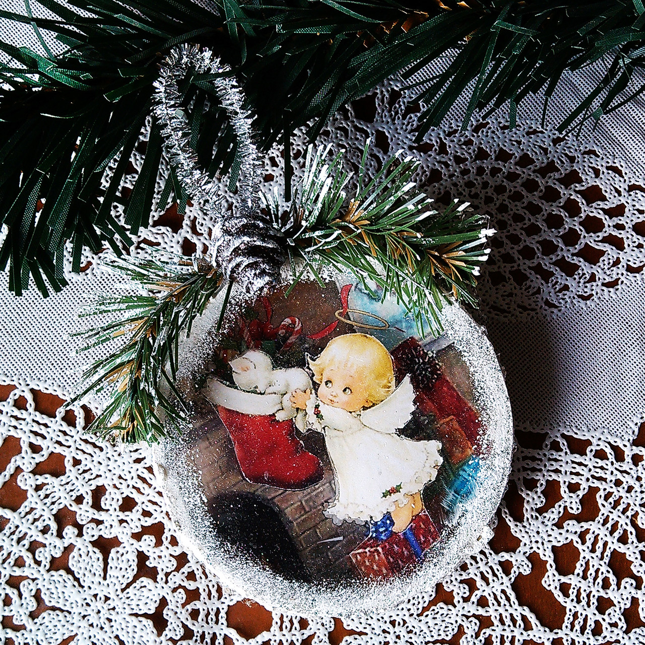 Ялинкова іграшка Ангелочок Підвісок медальйон на ялинку Подарунки на День Святого Миколая Різдво новий рік