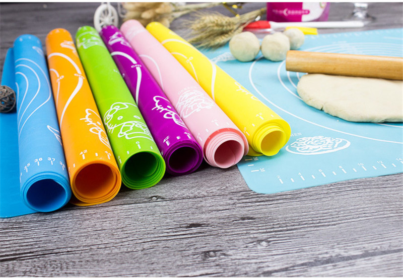 Силіконовий килимок для розкочування тіста 68х52 см, килимок для запікання, килимок для тесту з розміткою, фото 1