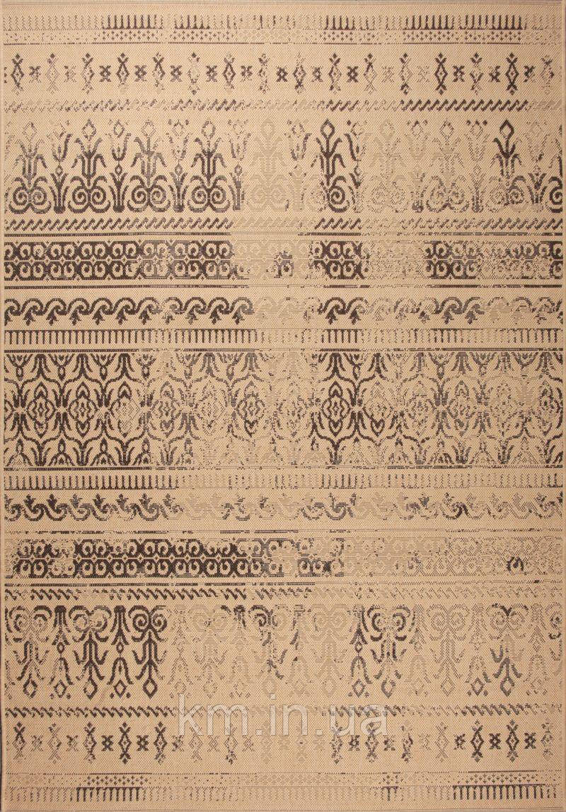 БЕЗВОРСОВИЙ КИЛИМ SISAL 44610 БЕЖЕВИЙ З КОРИЧНЕВИМ