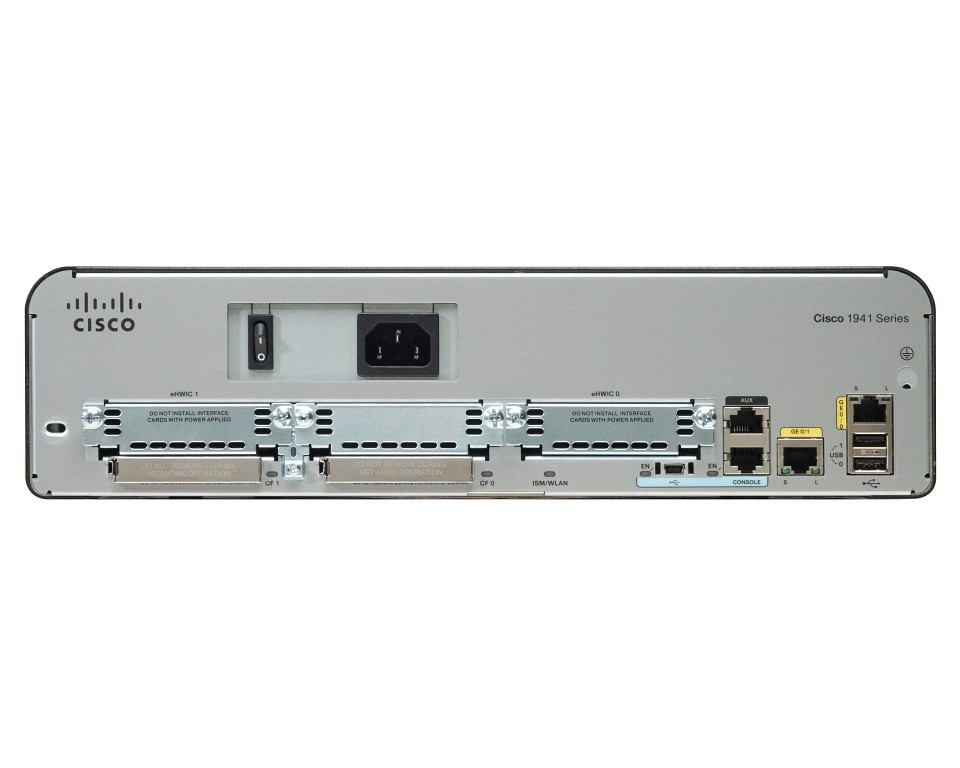 Маршрутизатор Cisco 1941 Security Bundle w/SEC license PAK (CISCO1941-SEC/K9)