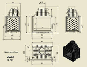 Чавунний камін KRATKI ZUZIA 16 кВт (Польща), фото 2