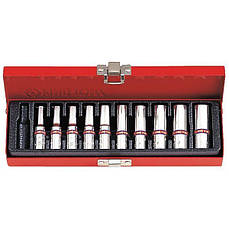 Набір глибоких торцевих головок KING TONY 2510SR 1/4", 6-гр.(10 предметів)