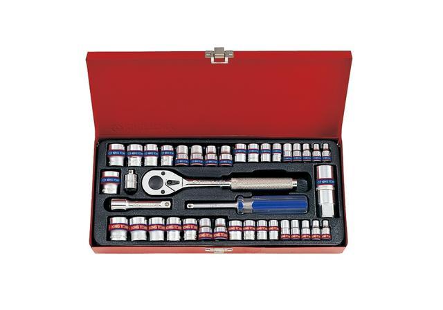 Набір головок KING TONY 5039CR 1/4" і 3/8" комбінований (39 предметів)