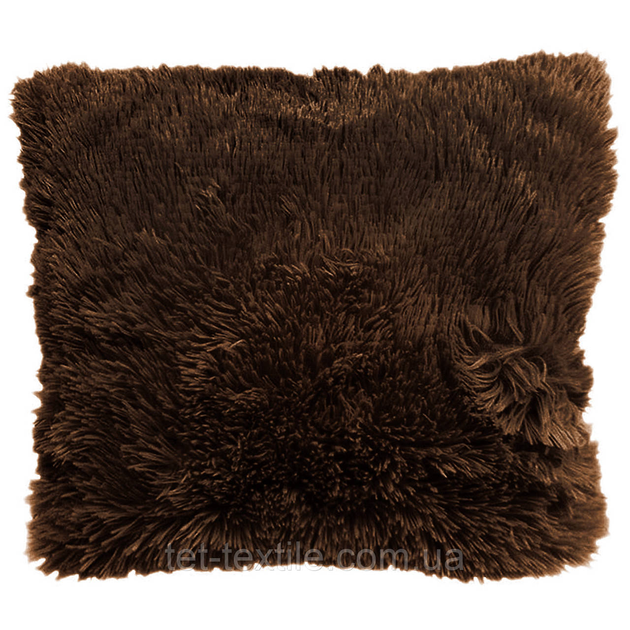 Наволочка з довгим ворсом, темно-коричнева (50х50)