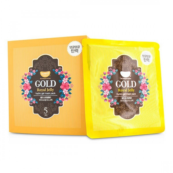 Гідрогелева маска для обличчя із золотом KOELF Gold & Royal Jelly Mask, 5 шт.