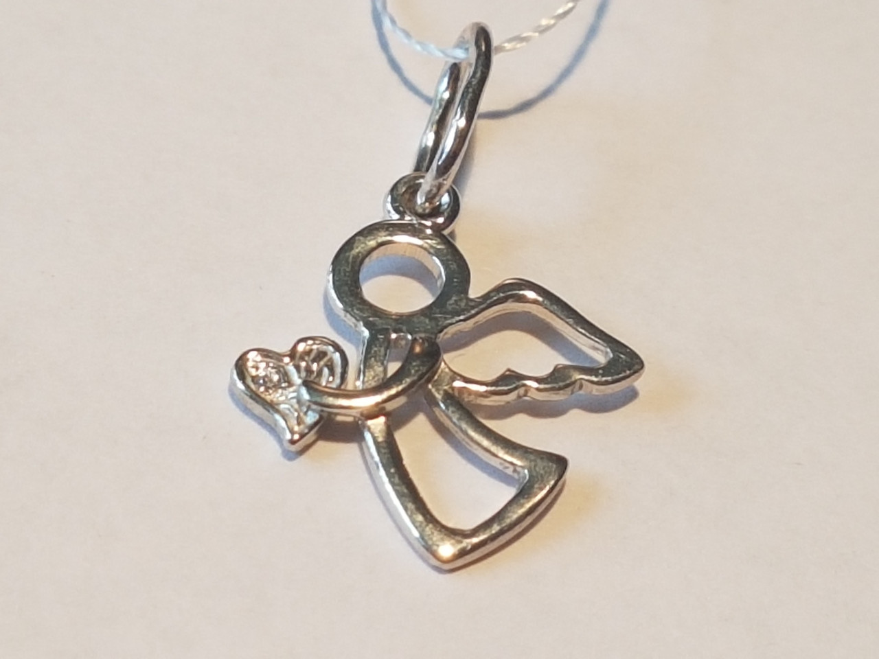 Срібна підвіска Ангел з фіанітом.   ПВ704с