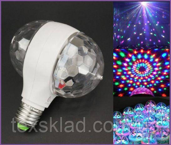 Світлодіодна диско установка LED Magic Ball Light 1 (харчування цоколь Е27)