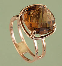 Золотий перстень  з кварцом
