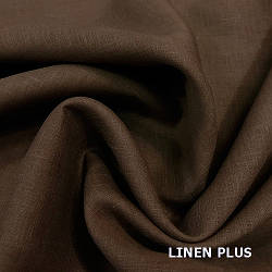 Лляна темно-коричнева тканина, колір 1158