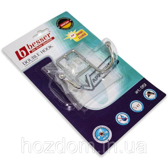 Подвійний гачок 10*3.5*7 см із кріпленням "SMART STICKER"
