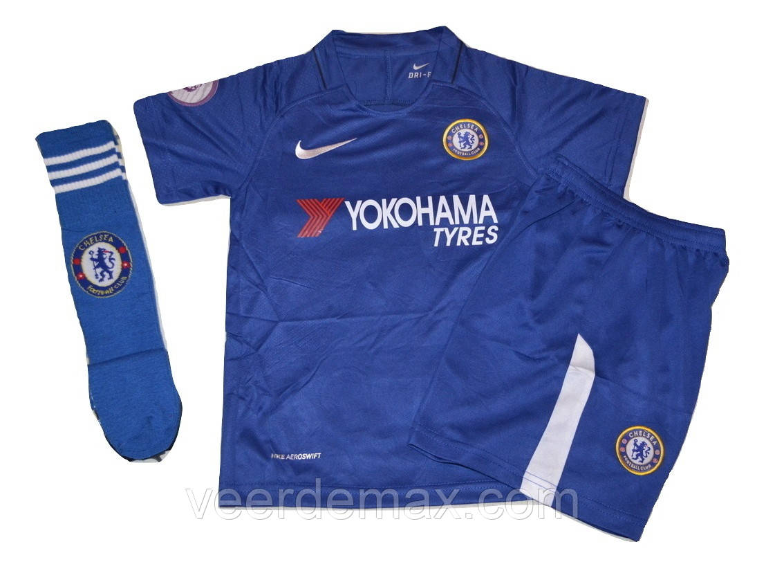 Футбольна форма 2017/18 Челсі (Chelsea) дитяча + Гетри Челсі