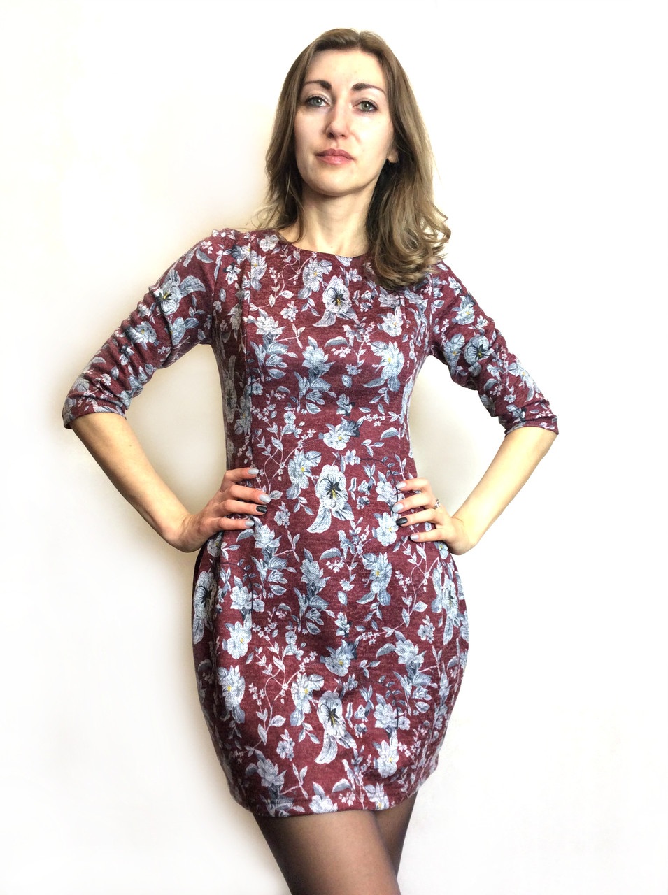 Плаття-туніка тепла у квіточку П168