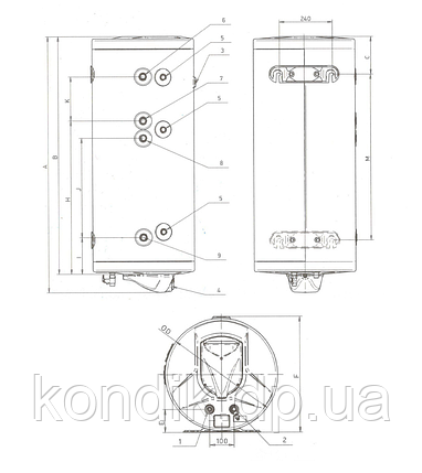 Бак косвенного нагрева Roda CS0200WHS, фото 3