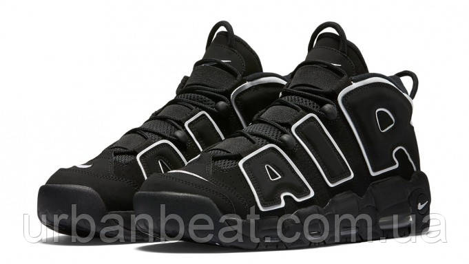 Чоловічі кросівки Nike Air More Uptempo Black/hite, фото 1