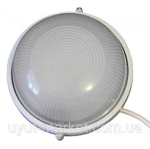 Герметичный светильник 230х100мм IP54, Е27 без лампы, белый круг - фото 1 - id-p612614974