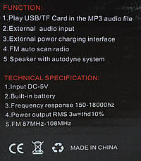 Портативна колонка Bluetooth WS-2513BT, фото 5