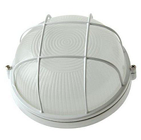 Герметичный светильник ЖКХ с решеткой BL-1102, 105х230мм белый круг