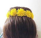 Шпильки для волосся з квіткою з фоамирана ручної роботи "Кульбаба", фото 2