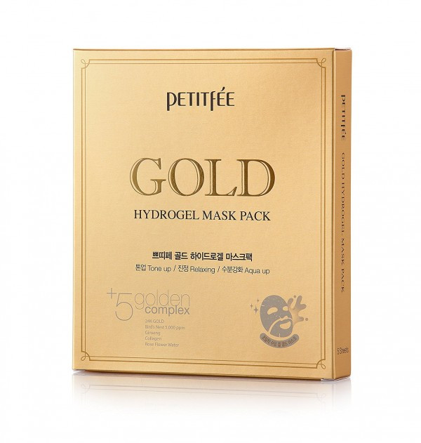 Гідрогелева маска для обличчя із золотим комплексом +5 PETITFEE Gold Hydrogel Mask Pack +5 golden complex