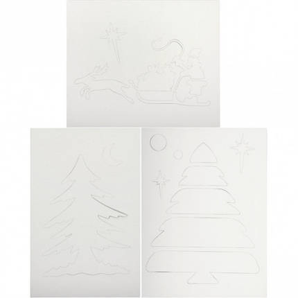 Набір новорічних трафаретів, 8 аркушів, А3-А4-А5, фото 1