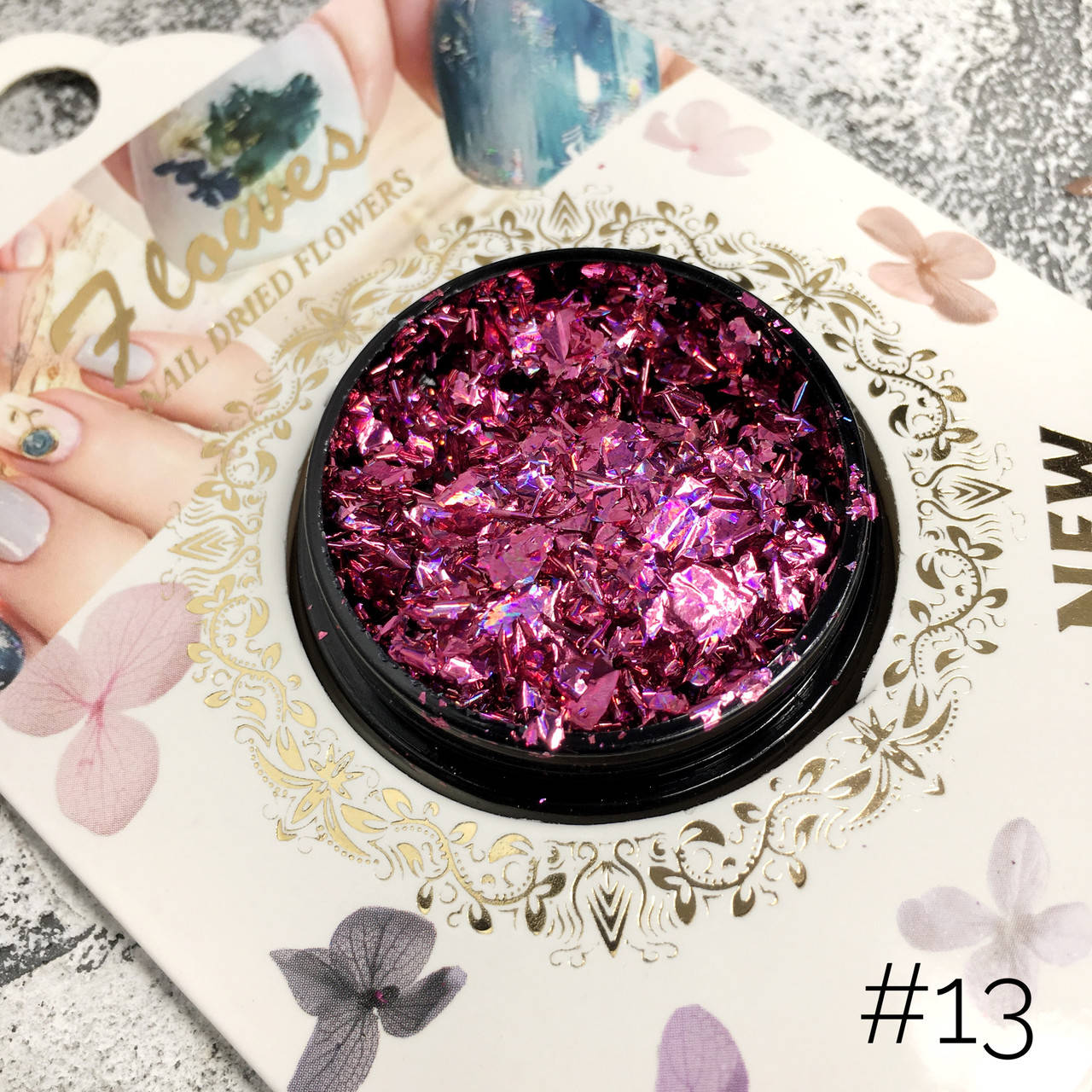

Втирка для дизайна ногтей "Хлопья Юки" Nal Art №13, Розовый