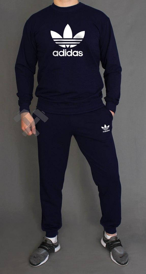 

Мужской спортивный костюм Адидас, костюм Adidas Турецкий трикотаж (весна/лето/осень/зима) L синий