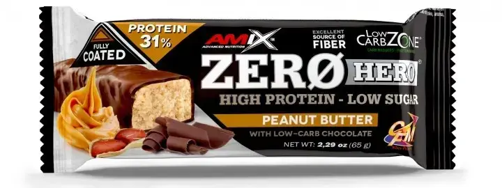 

Протеїновий батончик Amix Zero Hero Protein Bar, 65г - арахісова паста